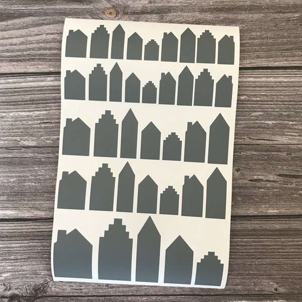 Stickerbogen - Häuser - 37 Stück