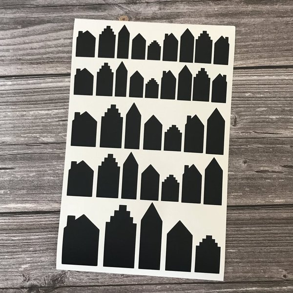 Stickerbogen - Häuser - 37 Stück