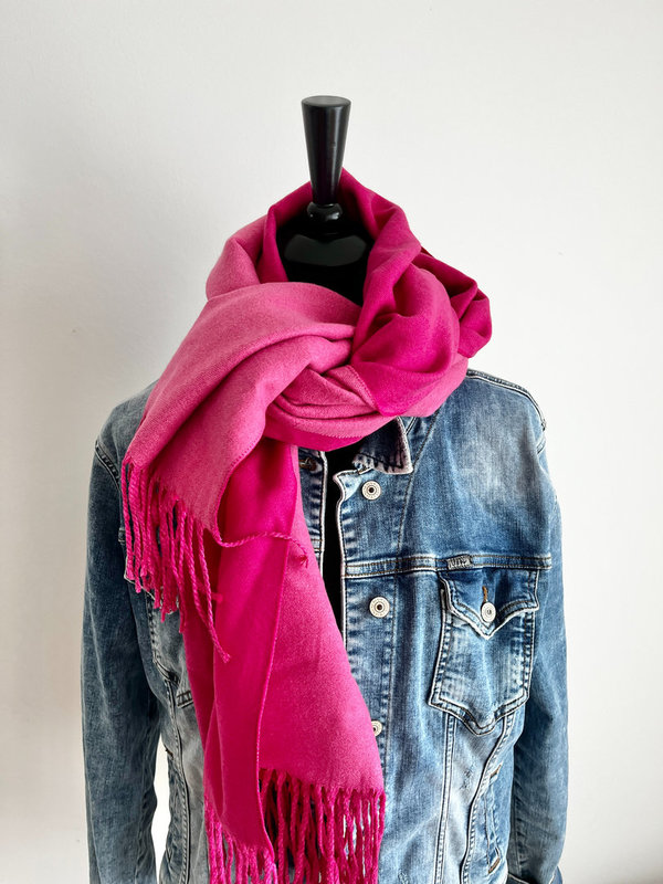 Schal mit Fransen - pink/rosa