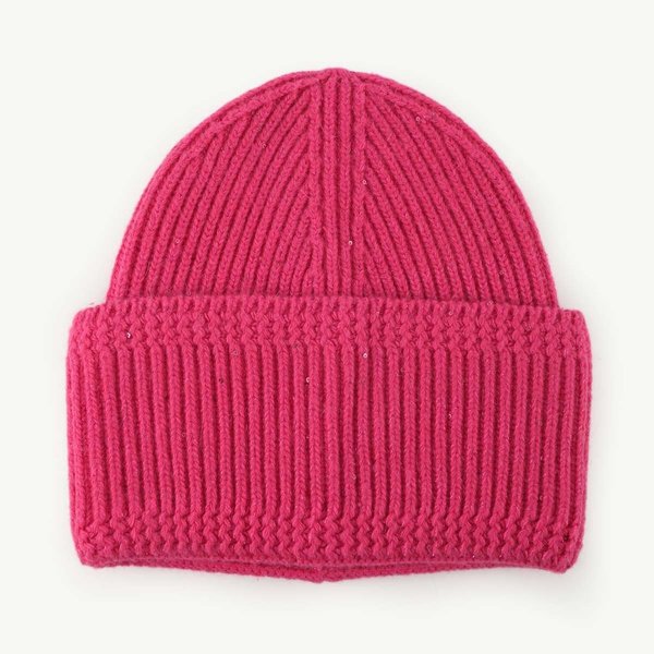 Einfarbige Strickmütze „Glitzer“ - pink